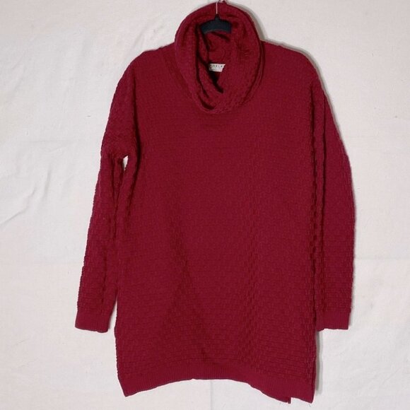 Aklanda Australia Oversized Red Merino Wool Cowl  Neck Sweater M - Picture 14 of 14